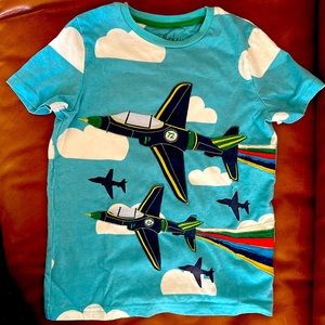 NWOT Mini Boden airplane appliqué T-shirt 9-10y